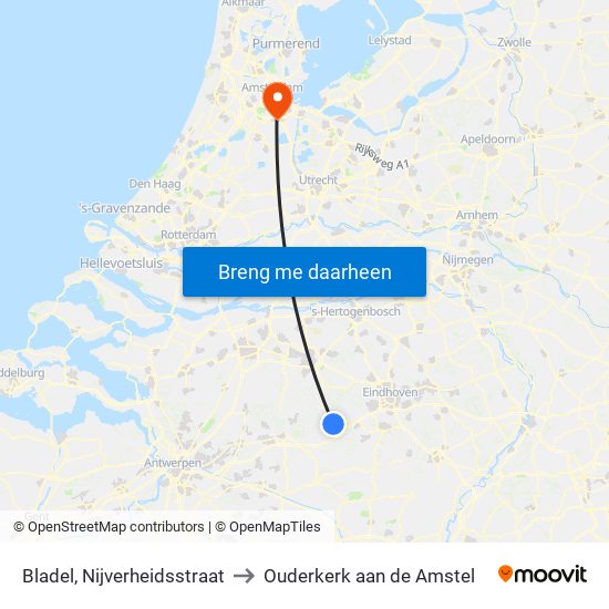 Bladel, Nijverheidsstraat to Ouderkerk aan de Amstel map