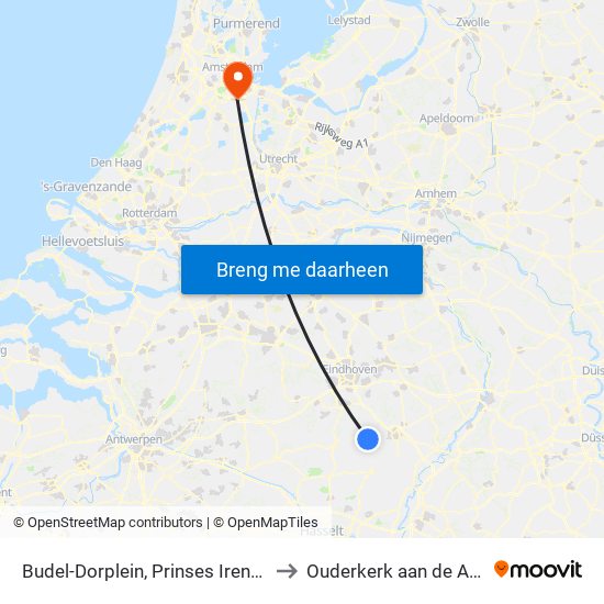 Budel-Dorplein, Prinses Irenestraat to Ouderkerk aan de Amstel map
