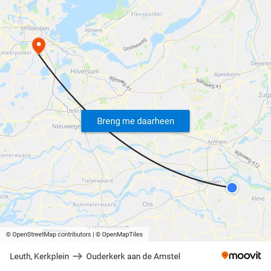 Leuth, Kerkplein to Ouderkerk aan de Amstel map