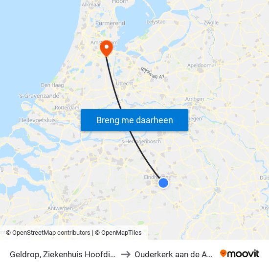 Geldrop, Ziekenhuis Hoofdingang to Ouderkerk aan de Amstel map