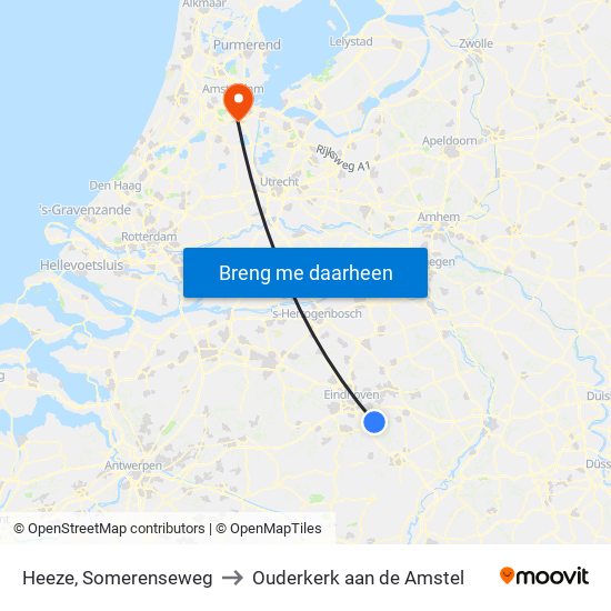 Heeze, Somerenseweg to Ouderkerk aan de Amstel map