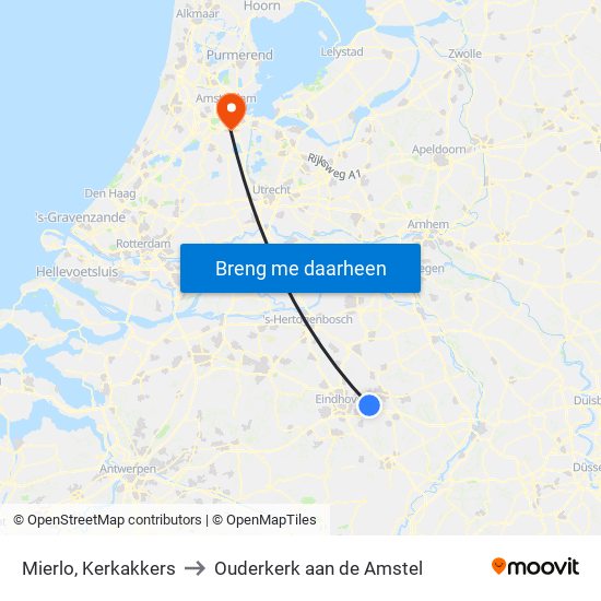 Mierlo, Kerkakkers to Ouderkerk aan de Amstel map