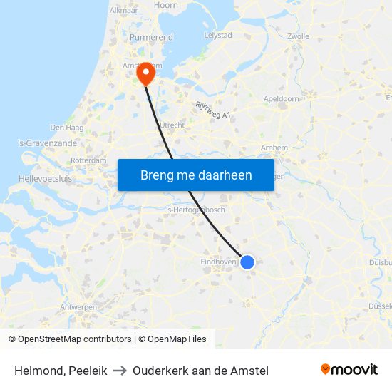 Helmond, Peeleik to Ouderkerk aan de Amstel map