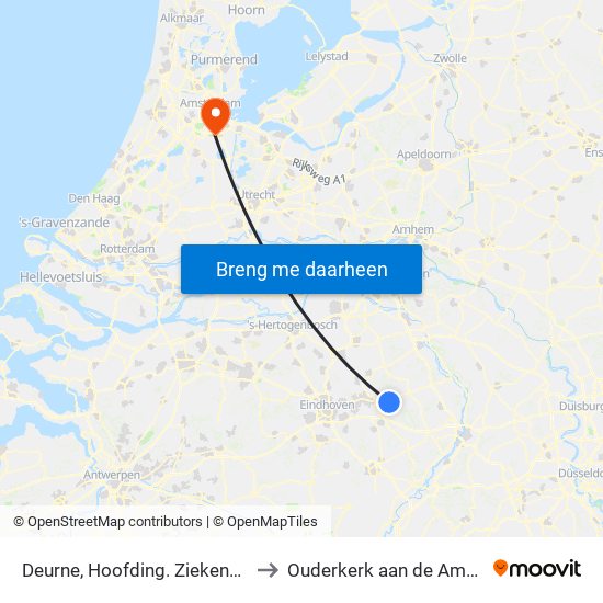 Deurne, Hoofding. Ziekenhuis to Ouderkerk aan de Amstel map