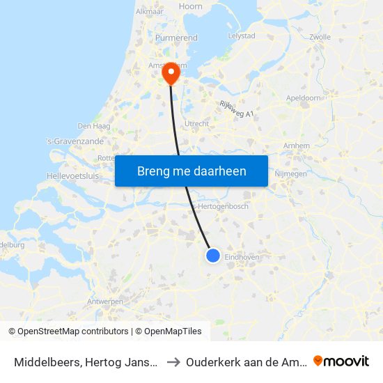 Middelbeers, Hertog Janstraat to Ouderkerk aan de Amstel map