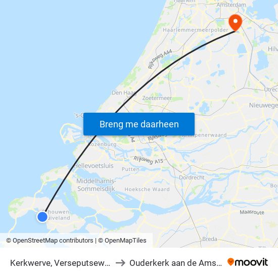 Kerkwerve, Verseputseweg to Ouderkerk aan de Amstel map