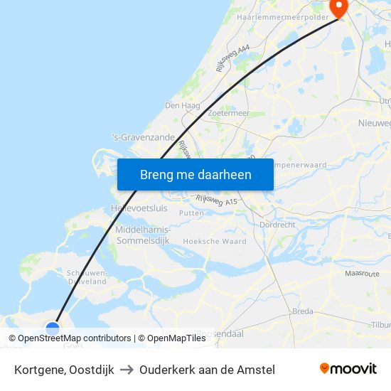 Kortgene, Oostdijk to Ouderkerk aan de Amstel map