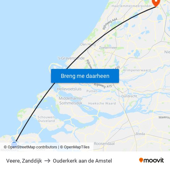 Veere, Zanddijk to Ouderkerk aan de Amstel map