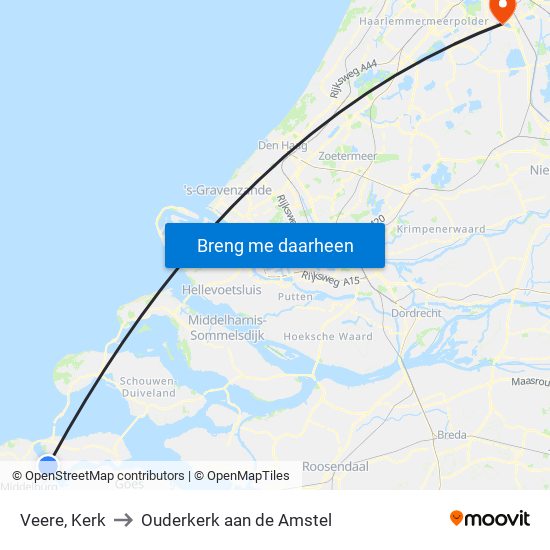 Veere, Kerk to Ouderkerk aan de Amstel map