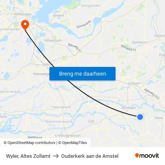 Wyler, Altes Zollamt to Ouderkerk aan de Amstel map
