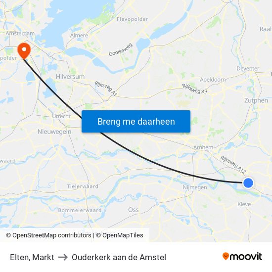 Elten, Markt to Ouderkerk aan de Amstel map