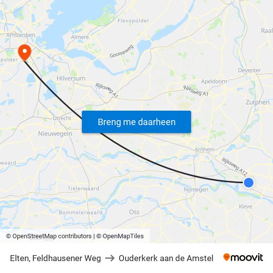 Elten, Feldhausener Weg to Ouderkerk aan de Amstel map