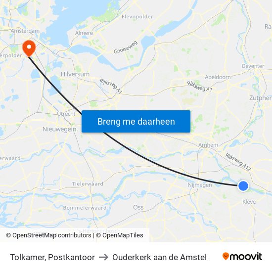 Tolkamer, Postkantoor to Ouderkerk aan de Amstel map