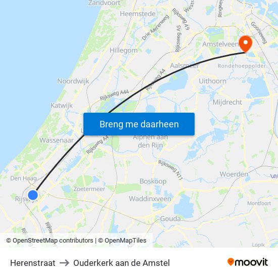 Herenstraat to Ouderkerk aan de Amstel map