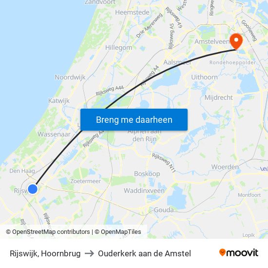 Rijswijk, Hoornbrug to Ouderkerk aan de Amstel map