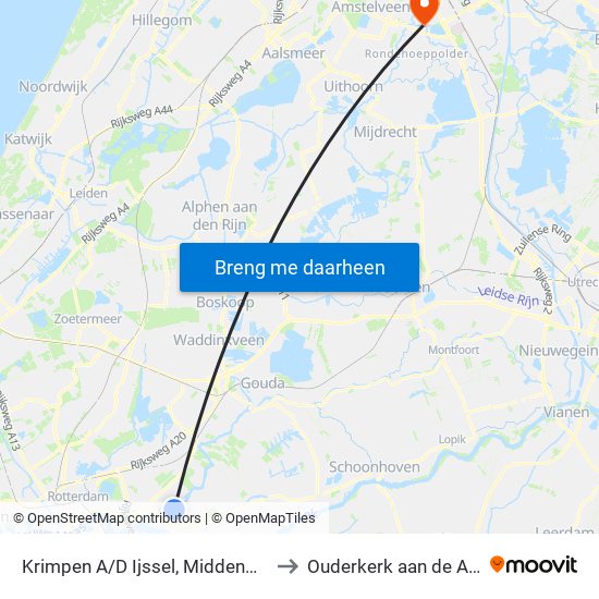 Krimpen A/D Ijssel, Middenwetering to Ouderkerk aan de Amstel map