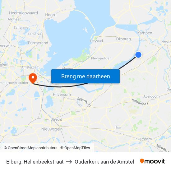 Elburg, Hellenbeekstraat to Ouderkerk aan de Amstel map