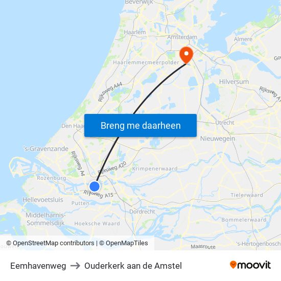 Eemhavenweg to Ouderkerk aan de Amstel map