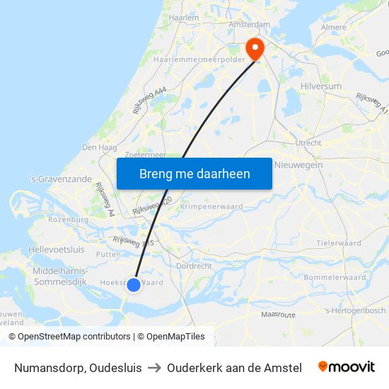 Numansdorp, Oudesluis to Ouderkerk aan de Amstel map