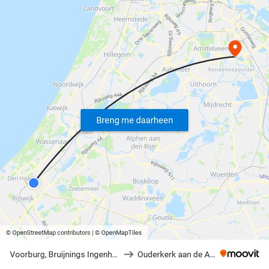 Voorburg, Bruijnings Ingenhoeslaan to Ouderkerk aan de Amstel map