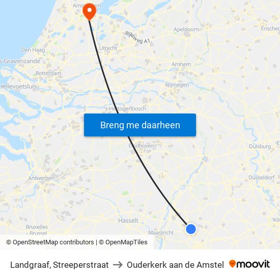 Landgraaf, Streeperstraat to Ouderkerk aan de Amstel map