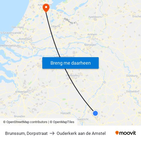 Brunssum, Dorpstraat to Ouderkerk aan de Amstel map