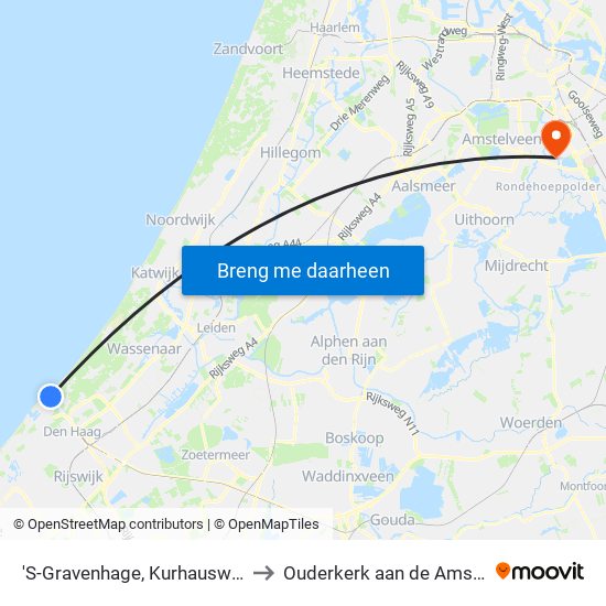 'S-Gravenhage, Kurhausweg to Ouderkerk aan de Amstel map