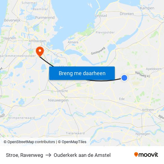 Stroe, Ravenweg to Ouderkerk aan de Amstel map