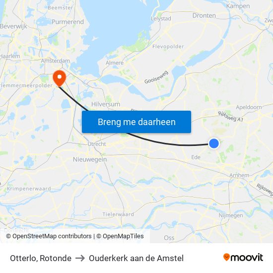 Otterlo, Rotonde to Ouderkerk aan de Amstel map