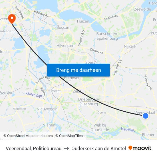 Veenendaal, Politiebureau to Ouderkerk aan de Amstel map