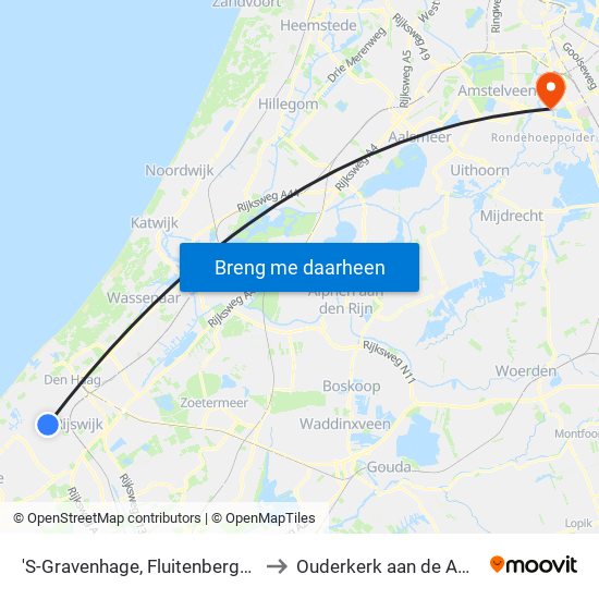 'S-Gravenhage, Fluitenbergstraat to Ouderkerk aan de Amstel map