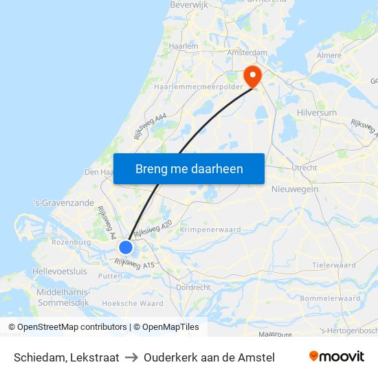 Schiedam, Lekstraat to Ouderkerk aan de Amstel map