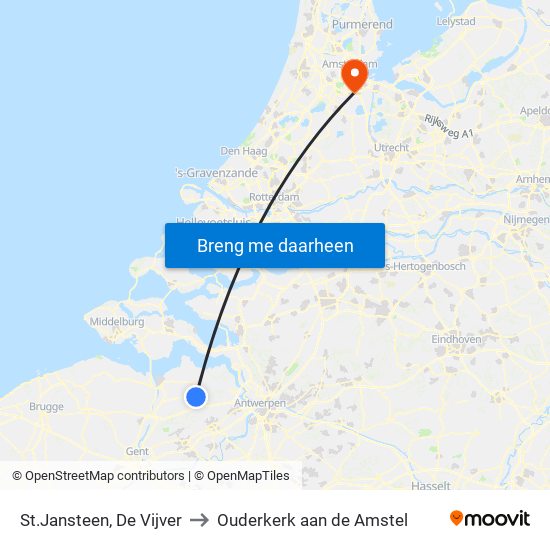 St.Jansteen, De Vijver to Ouderkerk aan de Amstel map