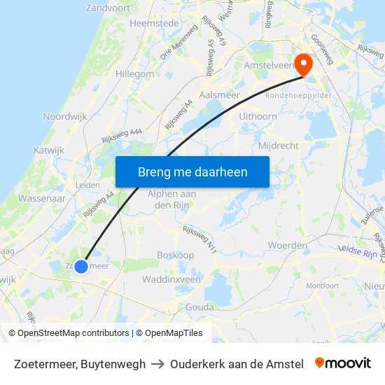 Zoetermeer, Buytenwegh to Ouderkerk aan de Amstel map
