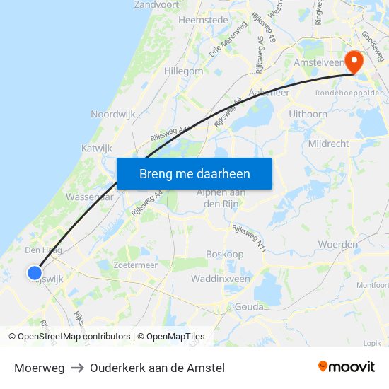 Moerweg to Ouderkerk aan de Amstel map