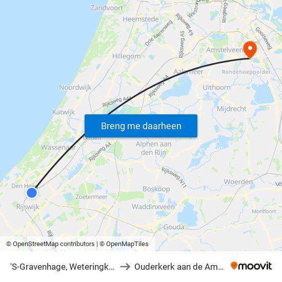 'S-Gravenhage, Weteringkade to Ouderkerk aan de Amstel map