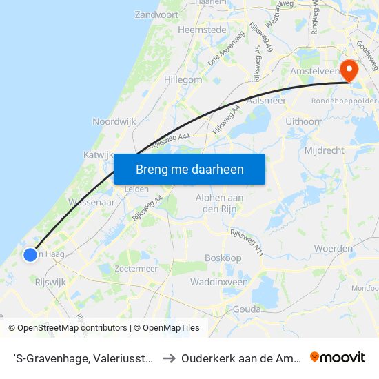 'S-Gravenhage, Valeriusstraat to Ouderkerk aan de Amstel map