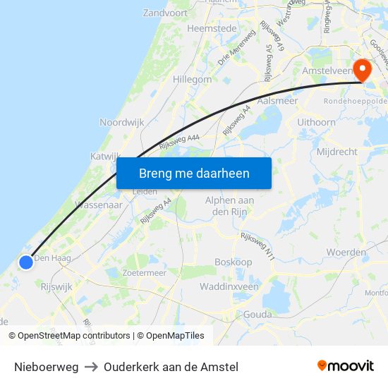 Nieboerweg to Ouderkerk aan de Amstel map