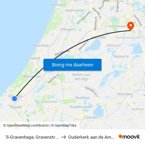 'S-Gravenhage, Gravenstraat to Ouderkerk aan de Amstel map