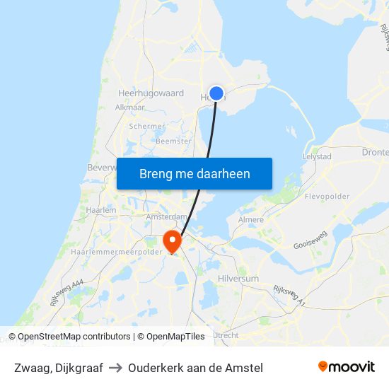 Zwaag, Dijkgraaf to Ouderkerk aan de Amstel map