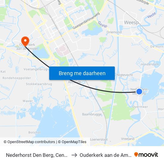 Nederhorst Den Berg, Centrum to Ouderkerk aan de Amstel map