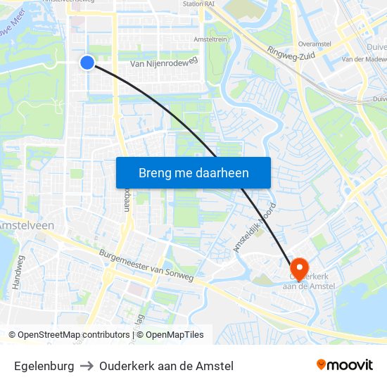 Egelenburg to Ouderkerk aan de Amstel map