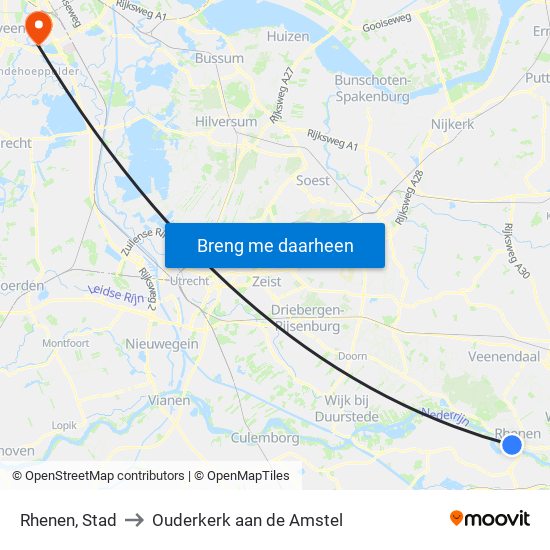 Rhenen, Stad to Ouderkerk aan de Amstel map