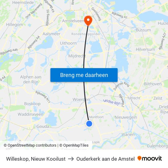 Willeskop, Nieuw Kooilust to Ouderkerk aan de Amstel map