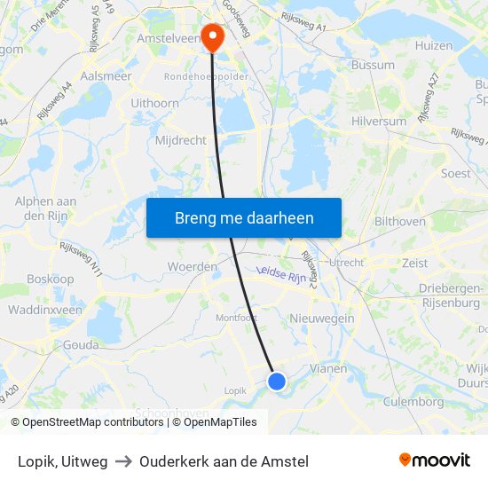 Lopik, Uitweg to Ouderkerk aan de Amstel map
