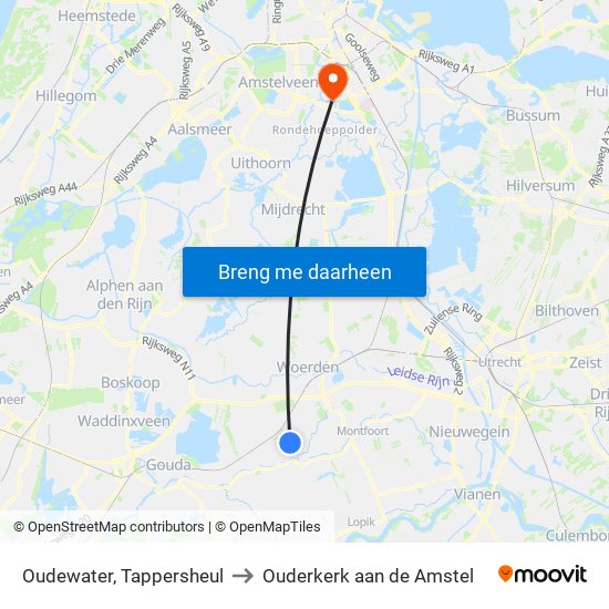 Oudewater, Tappersheul to Ouderkerk aan de Amstel map