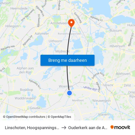 Linschoten, Hoogspanningskabels to Ouderkerk aan de Amstel map