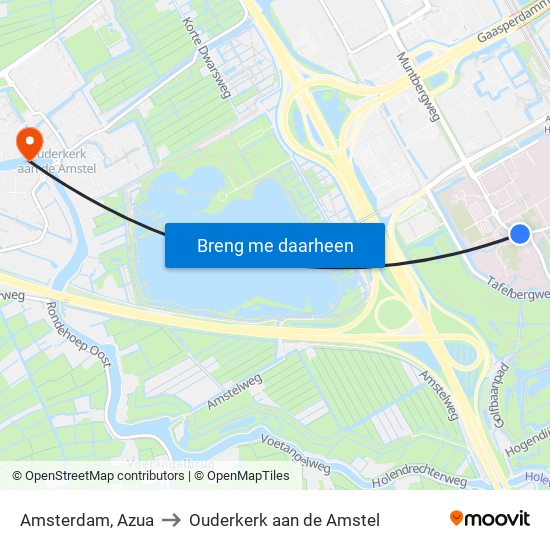 Amsterdam, Azua to Ouderkerk aan de Amstel map