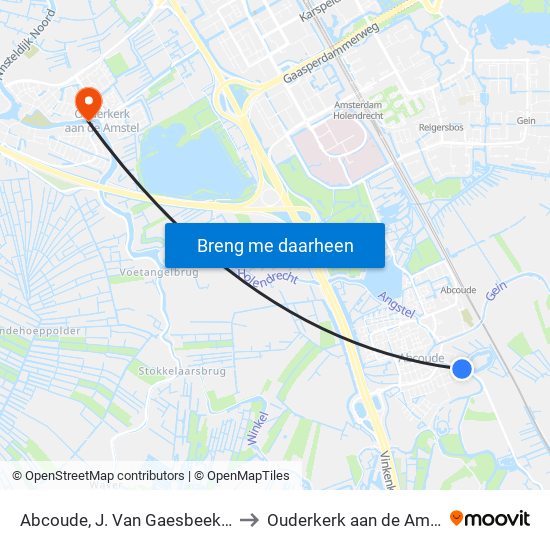 Abcoude, J. Van Gaesbeeklaan to Ouderkerk aan de Amstel map