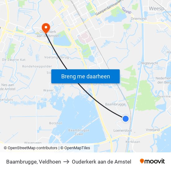 Baambrugge, Veldhoen to Ouderkerk aan de Amstel map